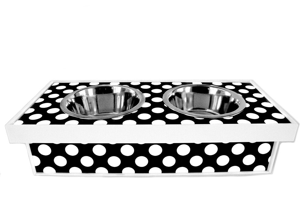 black-and-white-polka-dot-pet-dish-1