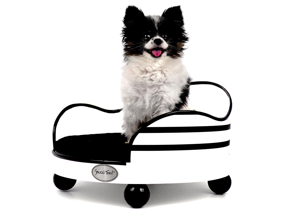 Black and White Stripe Pet Bed